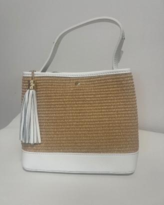 Vera Pelle Dollaro con raffia Made in Italy
