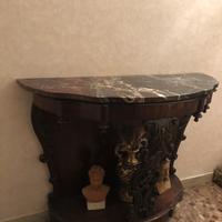 Console antica con piano in marmo