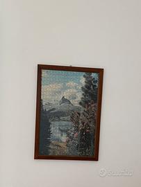 Quadro puzzle montagna con cornice in legno