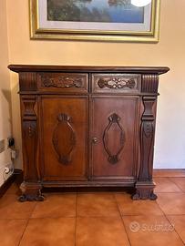 Credenza mobile da ingresso stile classico in noce