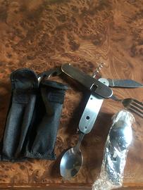 2 set posate picnic apribili e bicchiere