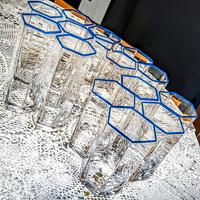 set bicchieri esagonali vetro di Murano