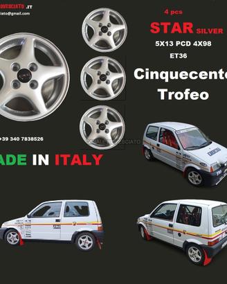 CERCHI lega 13 pollici Cinquecento Trofeo sporting