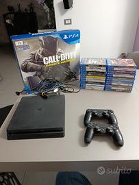 PS4 Slim 1tb 2 joystick e 24 giochi