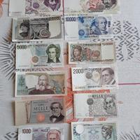 N 12 tipologie di banconote lire italiane fds