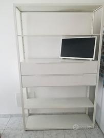 Scaffale IKEA bianco con cassetti