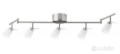 Plafoniera IKEA 6 faretri orientabili acciaio