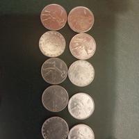 10 mini monete da 50 lire vari anni 
