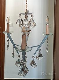 Lampadario con cristalli 