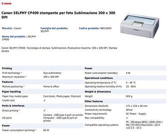 stampante Canon SELPHY CP400