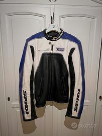 SPIDI - Giacca moto in pelle nero-blu-bianco - XL