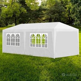 Gazebo per feste  3x6 metri, bianco con pareti