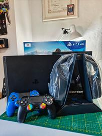 PlayStation 4 slim + 2 joystick + Cuffie + giochi 