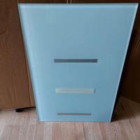 Piano in cristallo rettangolare ghiaccio