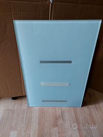 Piano in cristallo rettangolare ghiaccio