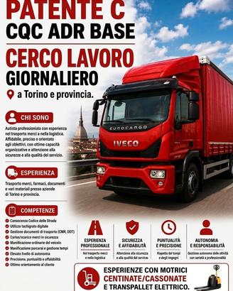 Autista  Patente C CQC ADR Torino nord