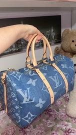 Borsa da viaggio Louis Vuitton in denim