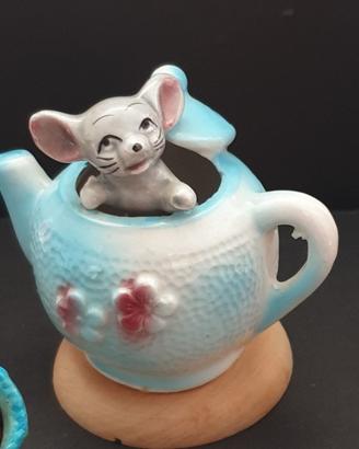 SIMPATICA MINIATURA TOPINO IN CERAMICA VINTAGE