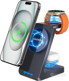 Stazione di ricarica magsafe e wireless 3 in 1