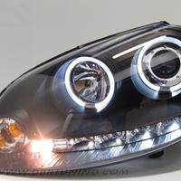 Coppia fari Angel eyes VW GOLF 5 neri