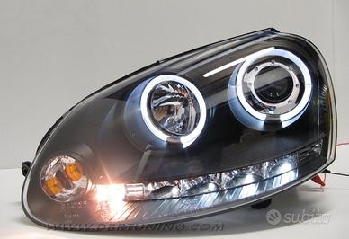 Coppia fari Angel eyes VW GOLF 5 neri