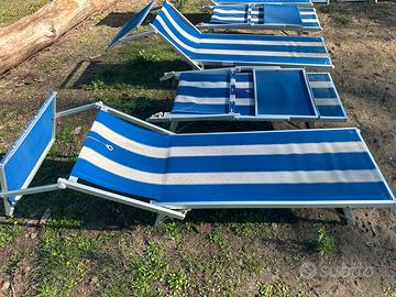 Lettino prendisole in alluminio con parasole