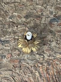 3 applique fiore vintage oro anni 60