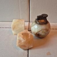 fermacarte e accendino in onice