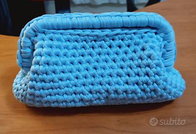 Borsa artigianale celeste pastello Clutch bag
