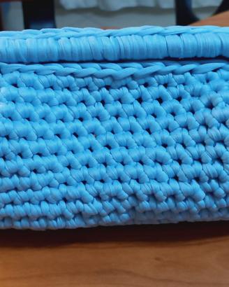 Borsa artigianale celeste pastello Clutch bag