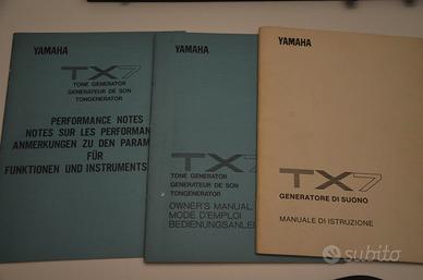 Manuali expander YAMAHA TX7 originali