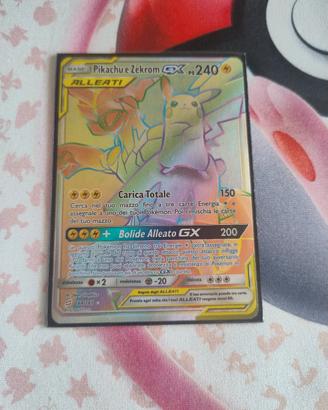 carta Pokemon Pikachu e Zekrom GX 184/181