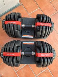 Coppia manubri regolabili Diamond 2×24 kg