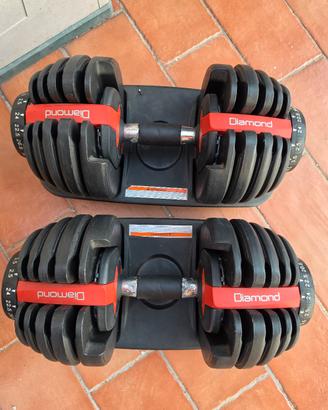 Coppia manubri regolabili Diamond 2×24 kg