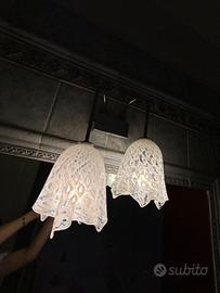 COPPIA DI LAMPADE (PLAFONIERA E APPLIQUE)