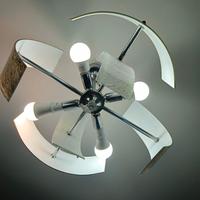 Lampadario vetro sabbiato bianco e tortora 