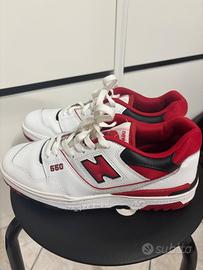 Scarpe new balance 550 bianche e rosse. tg.40.5