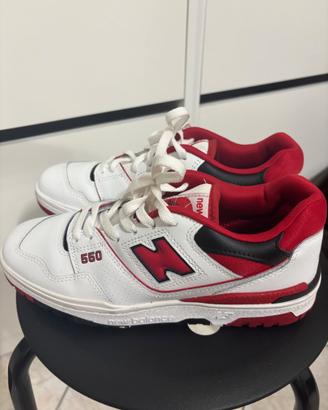 Scarpe new balance 550 bianche e rosse. tg.40.5