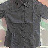 Camicia donna nera manica corta in stock