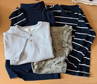 Lotto 4 magliette bambino 4-5 anni cotone OVS H&M