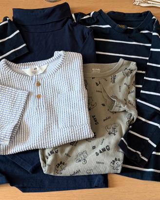 Lotto 4 magliette bambino 4-5 anni cotone OVS H&M