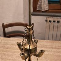 Lampada a olio vintage 4 bracci - ottone