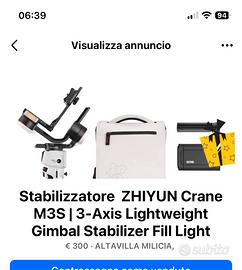 Stabilizzatore zhiyun crane m3s