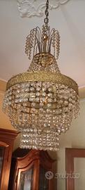 lotto lampadario  e due applique in cristallo 