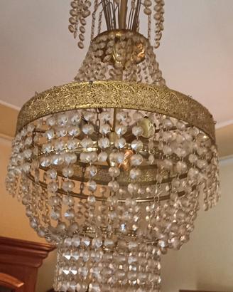 lotto lampadario  e due applique in cristallo 
