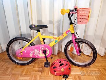 Bici B.Twin Bimba 4/6 Anni Misura 16 + Caschetto