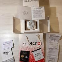 omega x swatch mission to the moon phase white