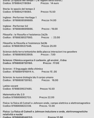 libri scolastici liceo scientifico 