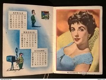 Calendarietto da barbiere cinema 1956