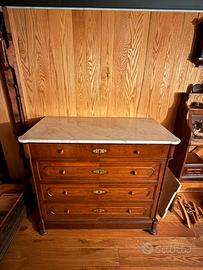 Cassettira antica con piano in marmo fine ‘800